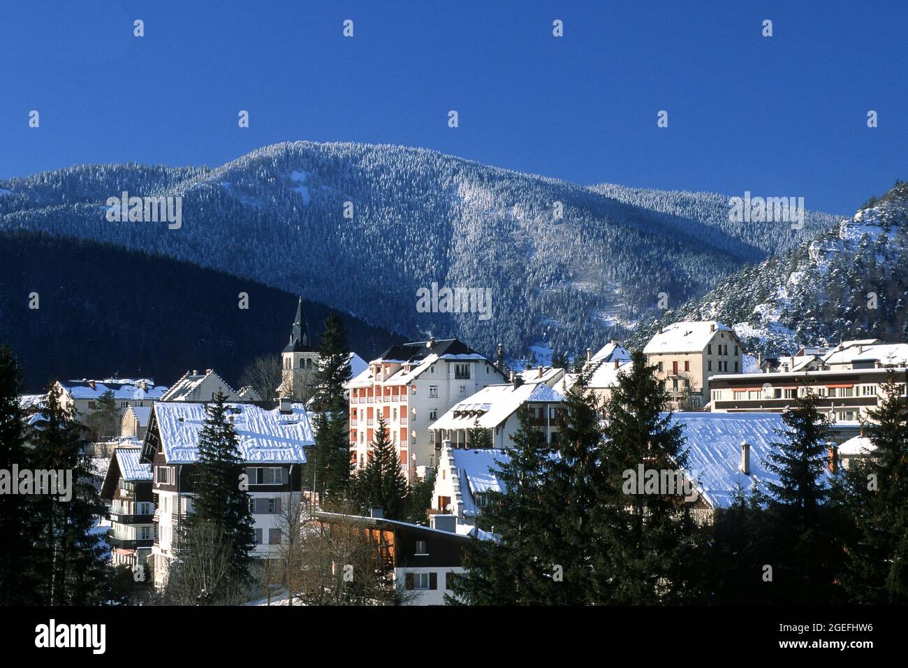 FRANKREICH. ISERE (38) SKIGEBIET VILLARD DE LANS Stockfoto