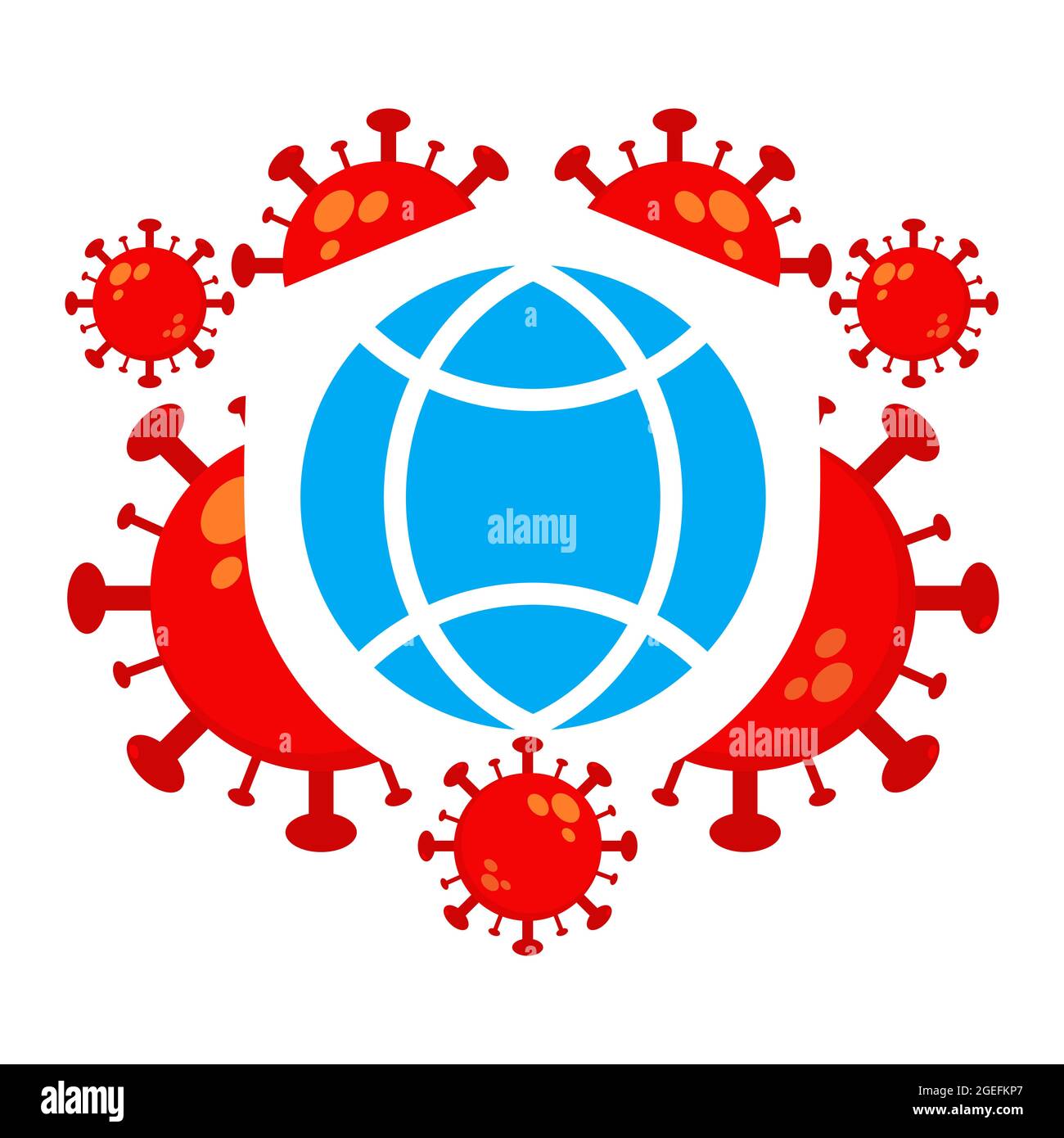 Welt Polio Tag Illustration. Virus mit Globus Illustration Design Stockfoto