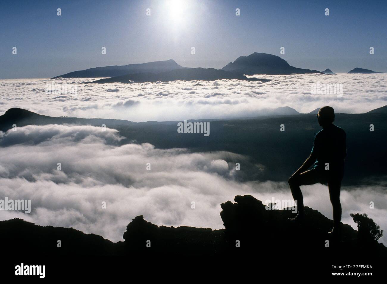 Wanderung nach piton des neiges Fotos und Bildmaterial in hoher