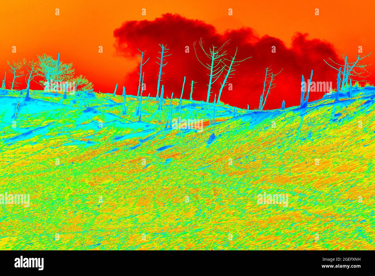 Frankreich, die atlantikküste, wenn wir nicht auf die globale Erwärmung reagieren, dann ist dies eine Landschaft, die wir in den Jahren 2050s haben müssen. Stockfoto