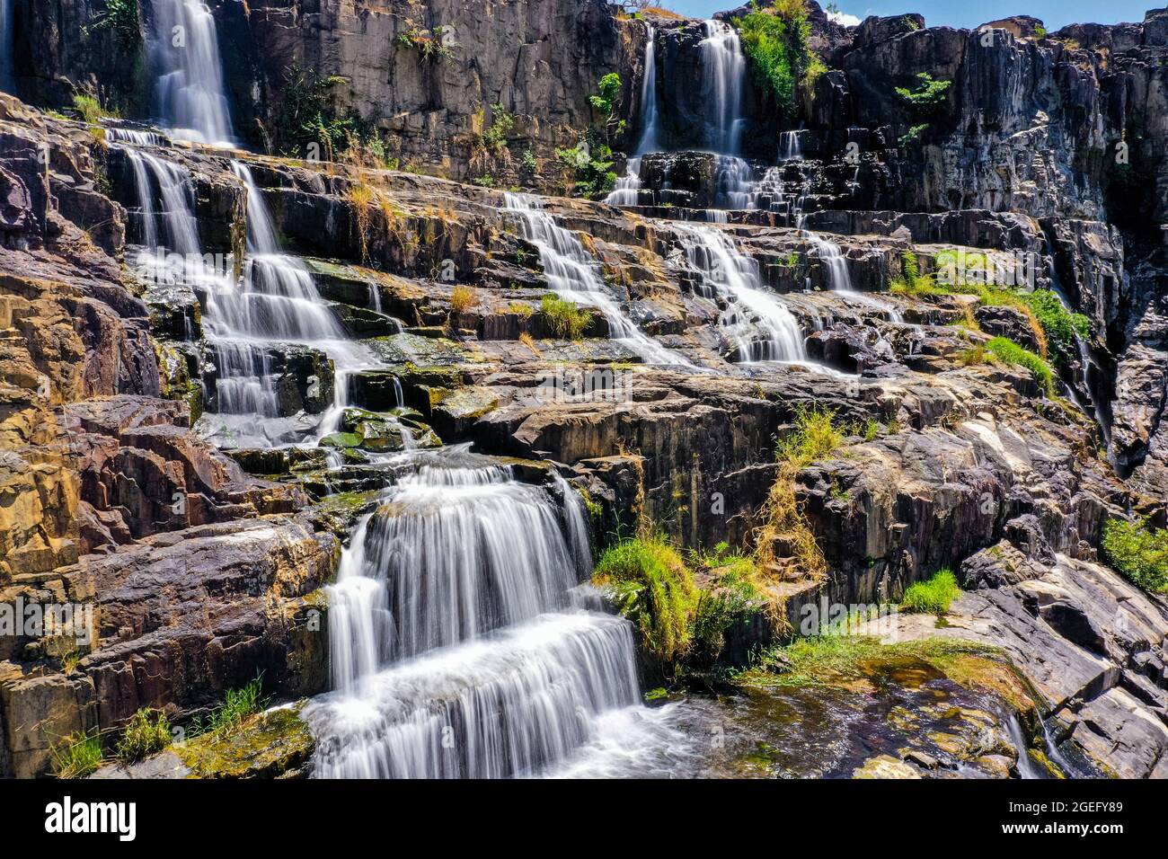 Schöner Pongour Wasserfall Lam Dong Provinz Südvietnam Stockfoto