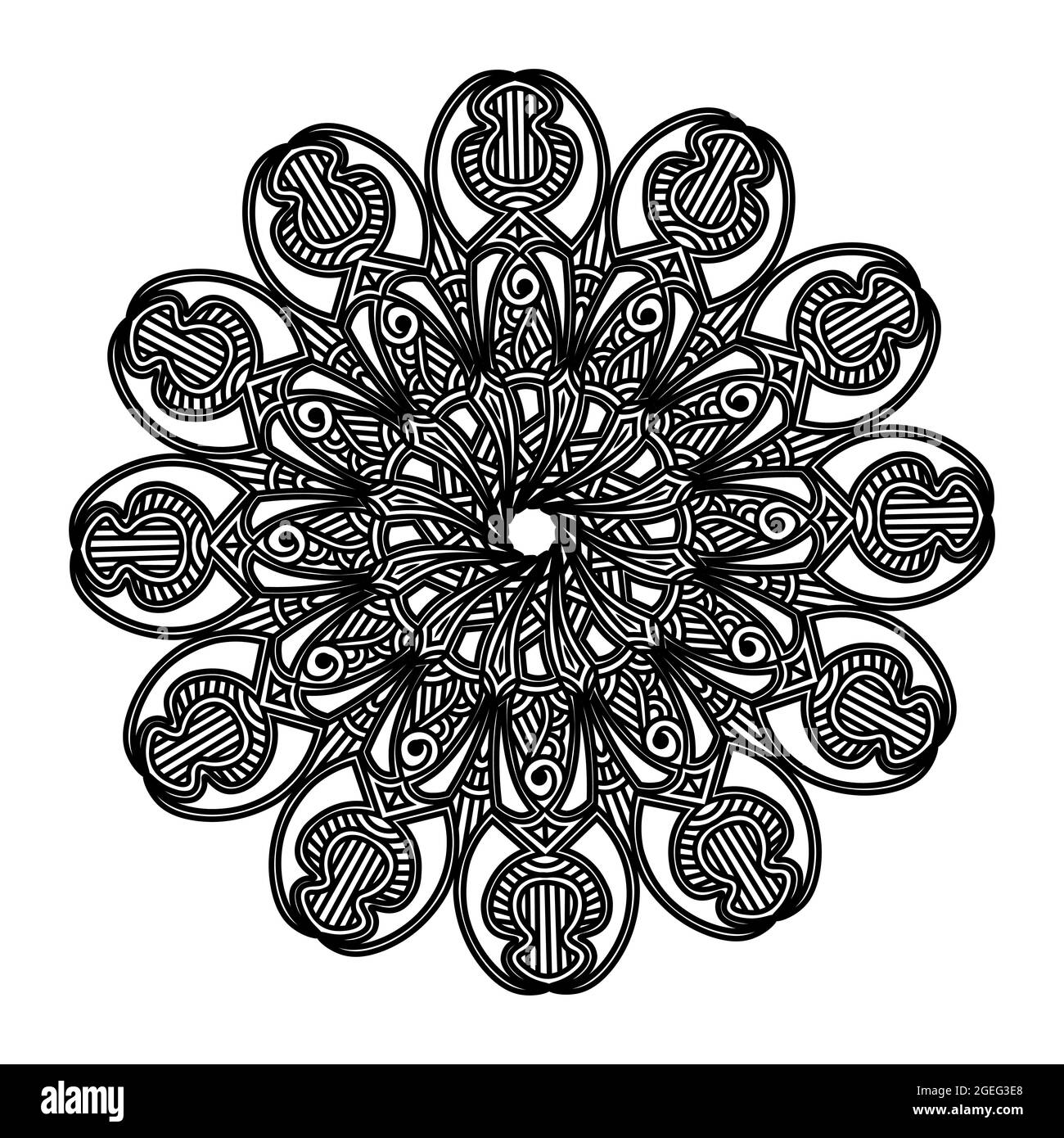 Abstraktes Mandala-Design des Elements mit dekorativem Kreismuster Arabeske Luxus Linie Kunst Druck Vorlage Hintergrund Stock Vektor