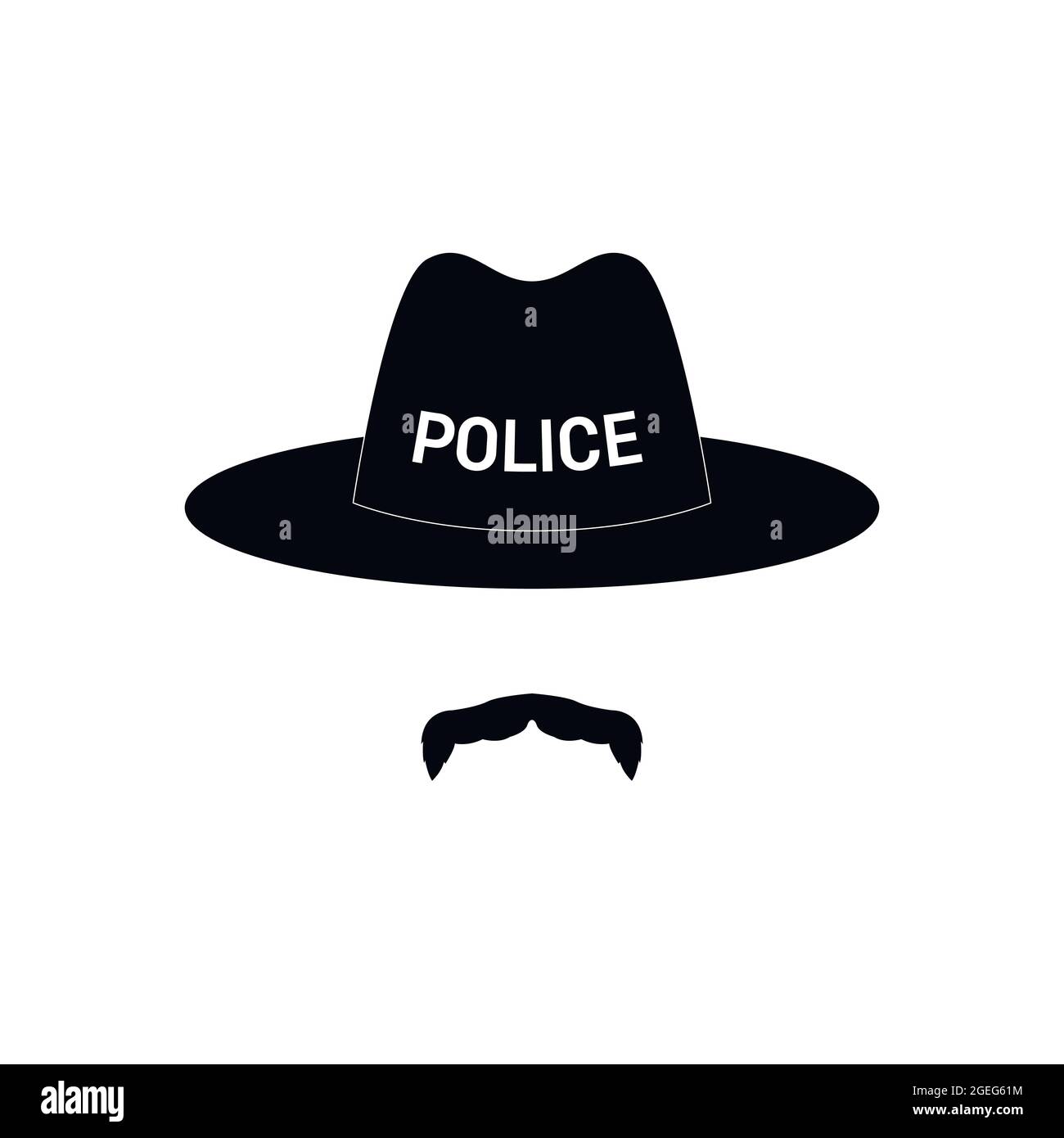 Sheriff-Avatar. Mustachioed Polizist in Hut. Vektorgrafik. Stock Vektor