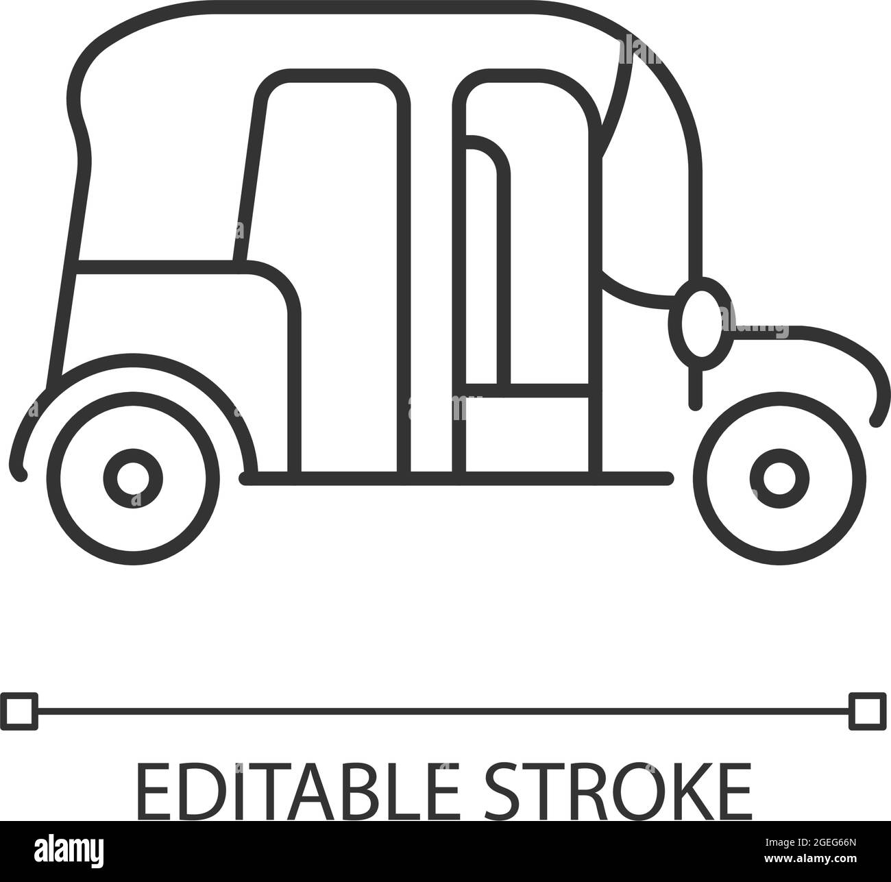 Lineares Symbol für automatische Rikscha Stock Vektor