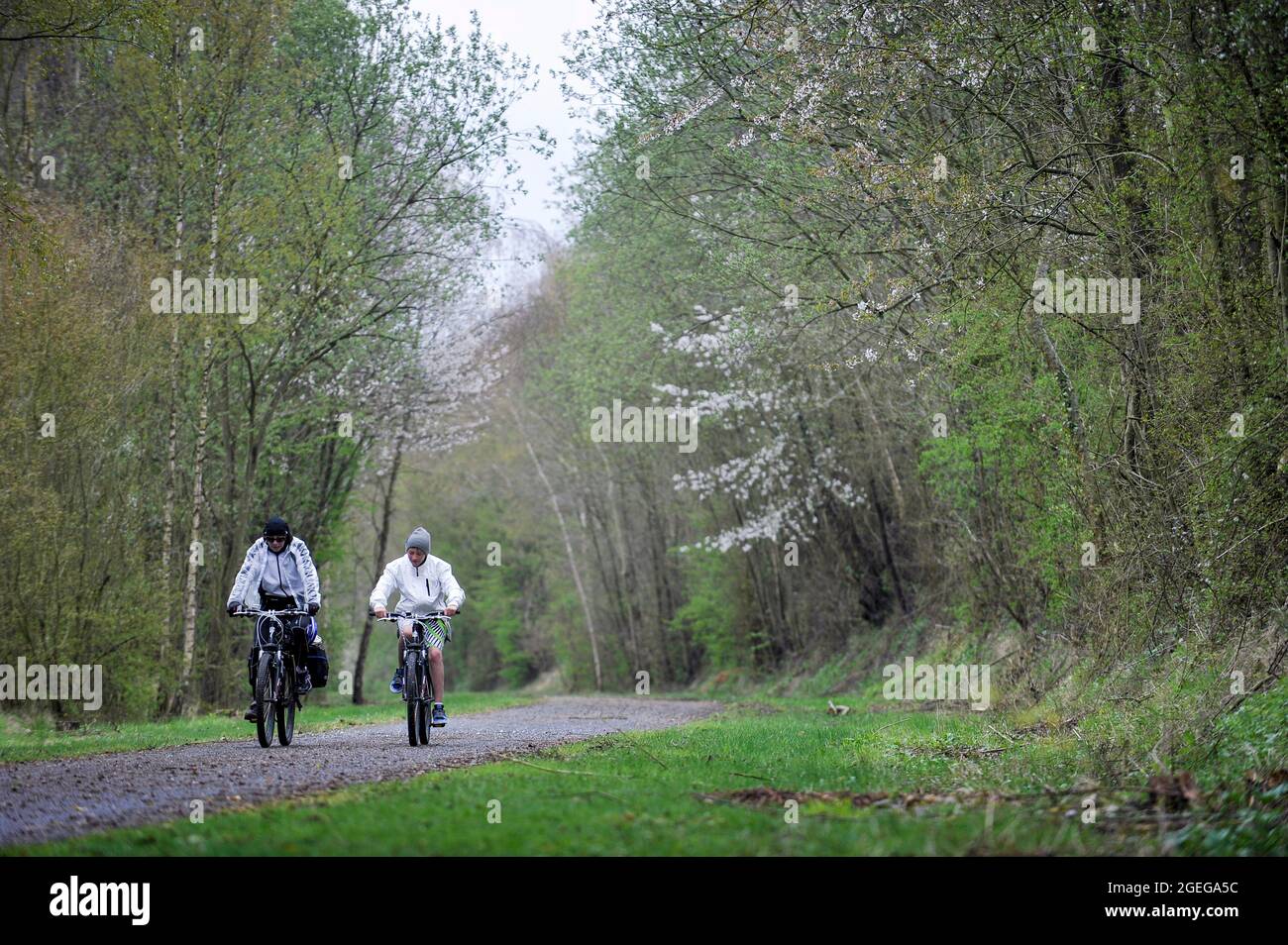 Die Avenue Verte/Greenway, eine gemeinsame, von Europa unterstützte anglo-französische Initiative, um eine weitgehend verkehrsfreie Route zwischen Paris und London für cy zu entwickeln Stockfoto