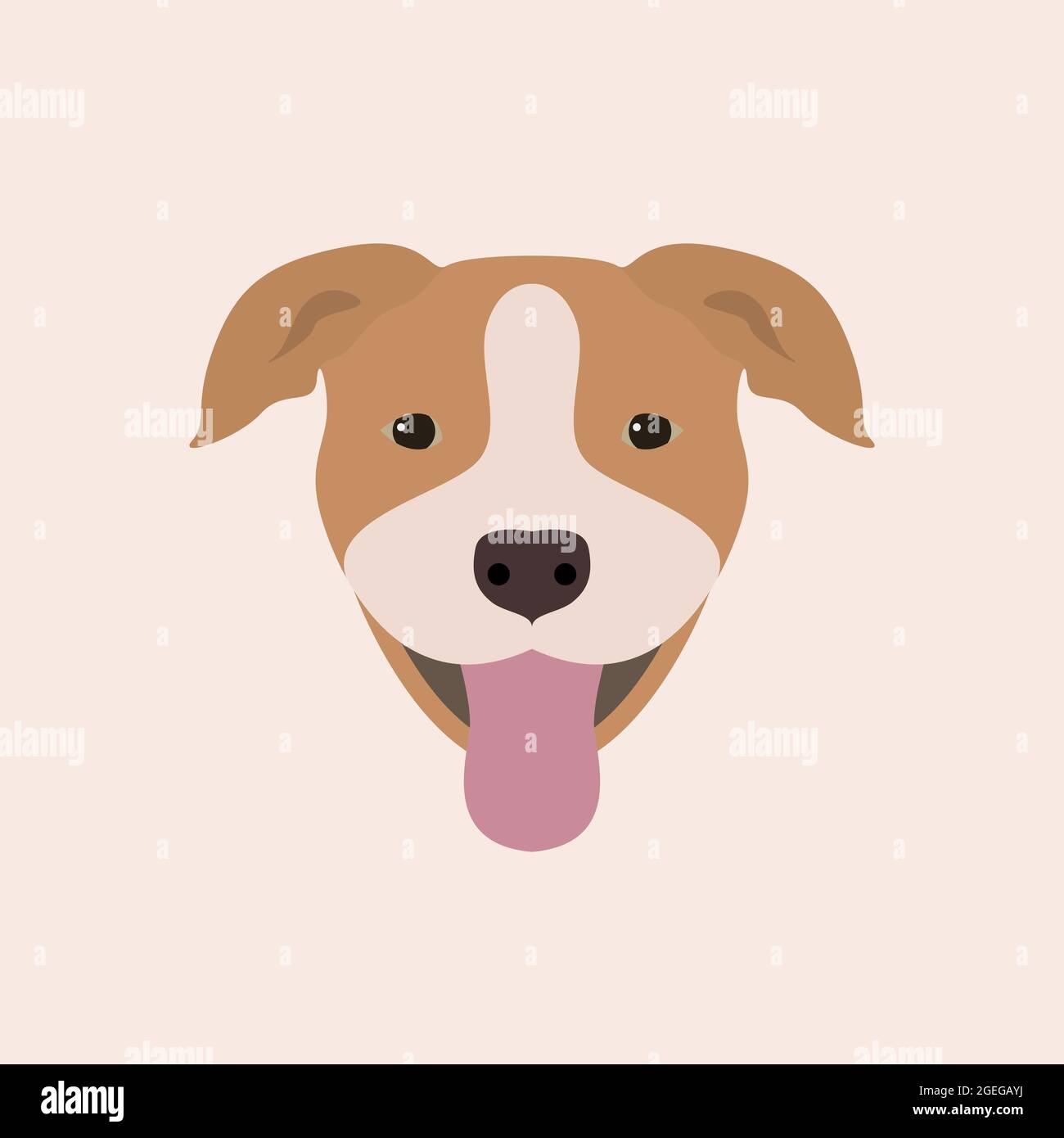 Porträt Des Amerikanischen Pitbull Terrier. Vektor-Illustration Porträt von Hund auf weißem Hintergrund. Stock Vektor