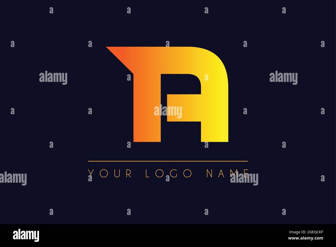 Anfangsbuchstabe A Schriftart mit Symbol für Verlaufsfarbe, Design-Illustration Stock Vektor