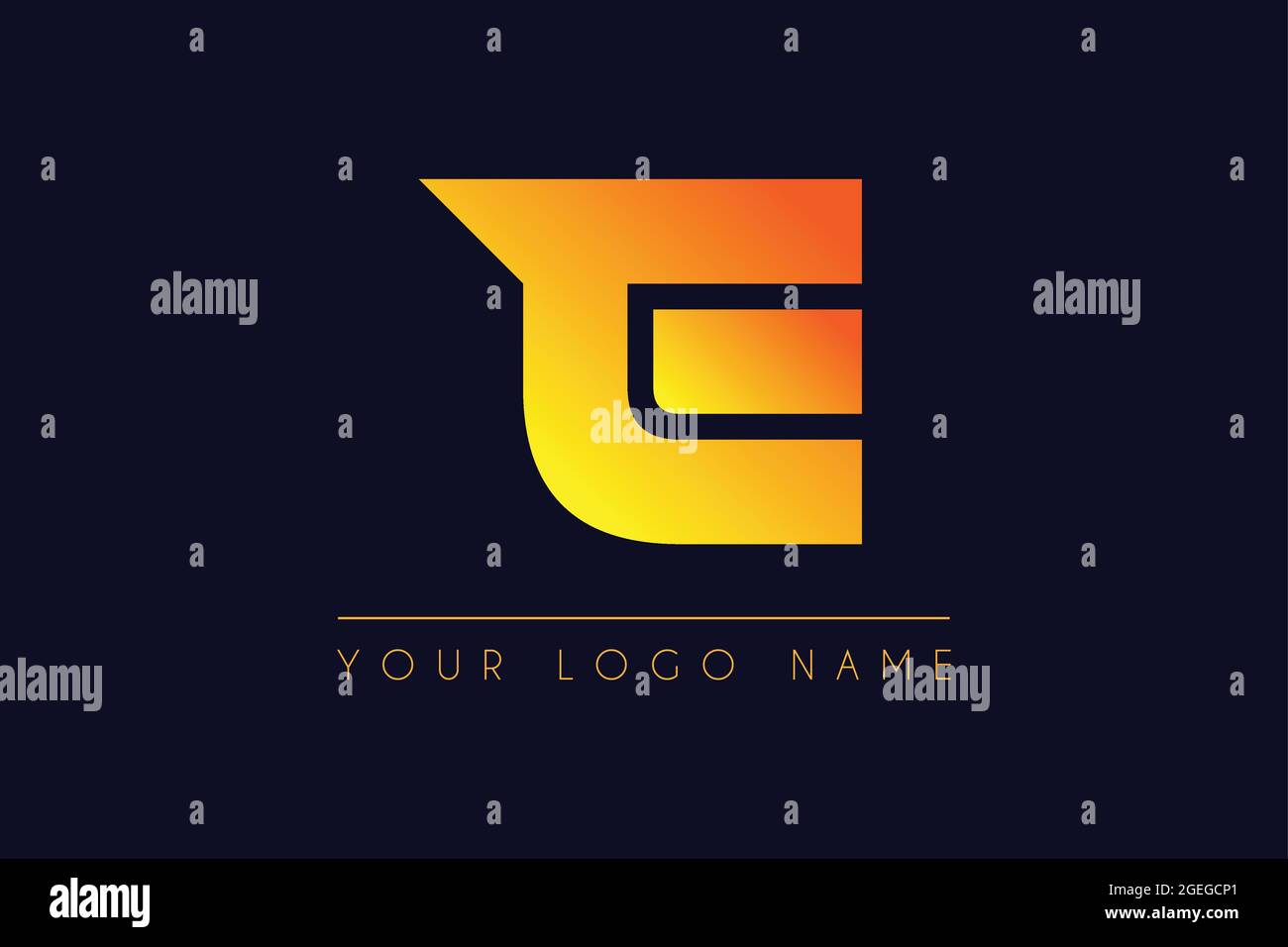 Anfangsbuchstabe E-Schriftart mit Symbol für Verlaufsfarbe, Design-Illustration Stock Vektor