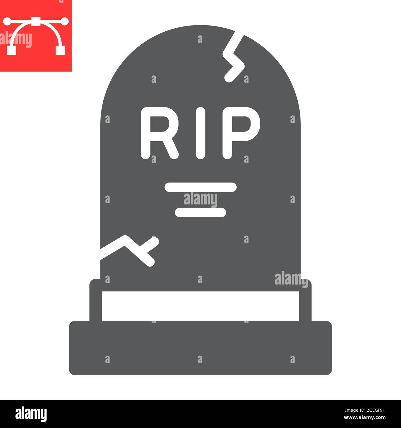 Tombstone Glyphe Symbol, Urlaub und halloween, RIP Grab Vektor-Symbol, Vektorgrafiken, editierbare Strich solid Zeichen, eps 10. Stock Vektor