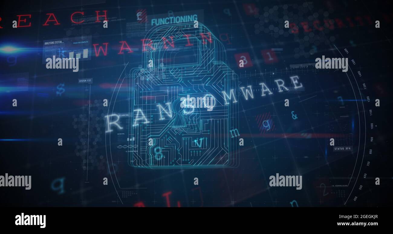 Ransomware-Angriff: Digitale Sicherheit gefährdet 4k Stockfoto