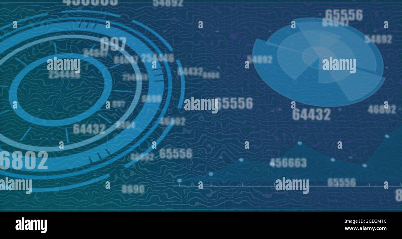 Abbildung der Scopes und der Datenverarbeitung über Raster Stockfoto