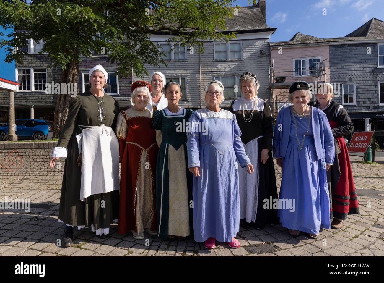 Totnes Elizabethan Society, EINE Feier der elisabethanischen Wurzeln der Stadt Totnes, South Devon, England, Vereinigtes Königreich Stockfoto