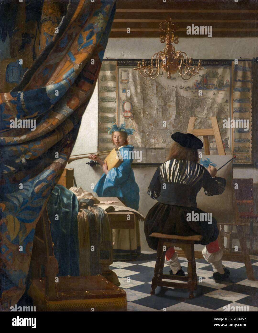 Johannes van der Meer, Jan Vermeer, Jan Vermeer van Delft, 1632-1675, The Art of Painting, 1666-1668, Öl auf Leinwand, Kunstmuseum, Wien, Austr Stockfoto