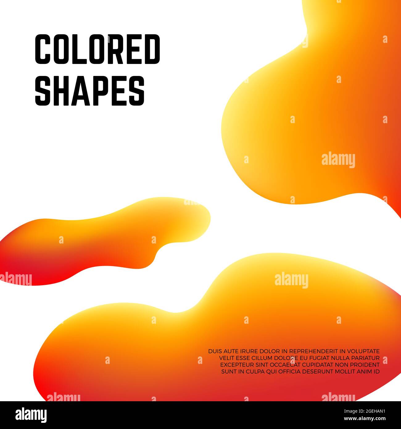 Moderne farbige Formen Hintergrund. Abstrakte flüssige Elemente, zeitgenössische Kunst Vektor-Poster-Vorlage Stock Vektor