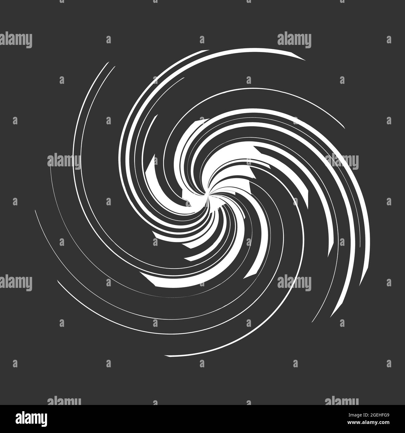 Kurvige Spirale, Wirbel und Wirbel. Konvergierende rotierende ...