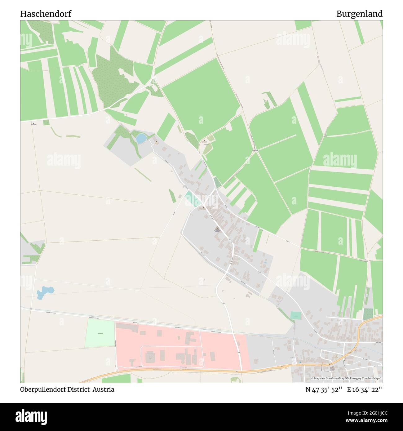 Haschendorf, Kreis Oberpullendorf, Österreich, Burgenland, N 47 35' 52'', E 16 34' 22'', Karte, Timeless Map veröffentlicht 2021. Reisende, Entdecker und Abenteurer wie Florence Nightingale, David Livingstone, Ernest Shackleton, Lewis and Clark und Sherlock Holmes haben sich bei der Planung von Reisen zu den entlegensten Ecken der Welt auf Karten verlassen.Timeless Maps kartiert die meisten Orte auf der Welt und zeigt die Verwirklichung großer Träume Stockfoto