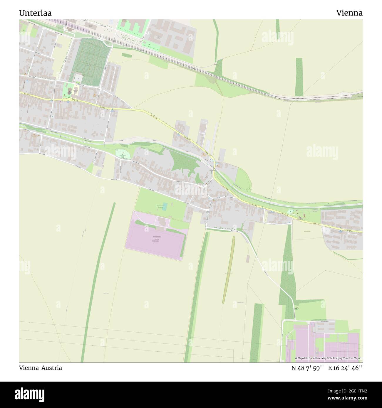 Unterlaa, Wien, Österreich, Wien, N 48 7' 59'', E 16 24' 46'', Karte, Timeless Map veröffentlicht 2021. Reisende, Entdecker und Abenteurer wie Florence Nightingale, David Livingstone, Ernest Shackleton, Lewis and Clark und Sherlock Holmes haben sich bei der Planung von Reisen zu den entlegensten Ecken der Welt auf Karten verlassen.Timeless Maps kartiert die meisten Orte auf der Welt und zeigt die Verwirklichung großer Träume Stockfoto