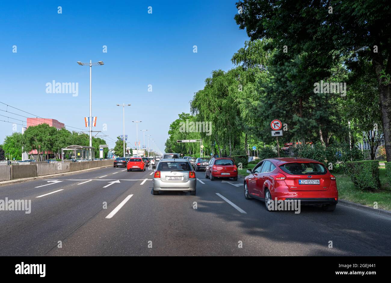 Straßen und Autobahnen in der Stadt Zagreb, Kroatien. Stockfoto