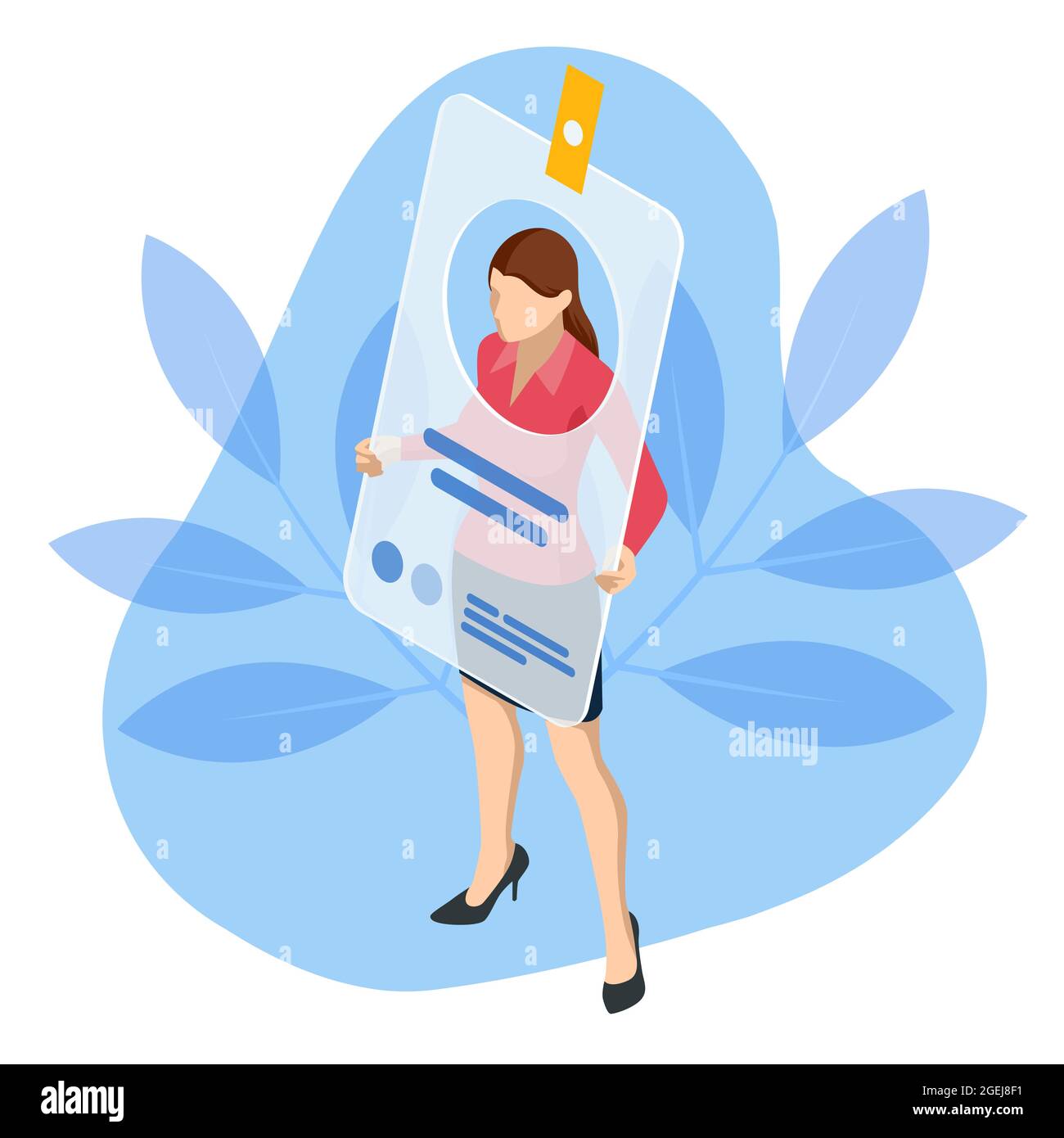 Isometrische Visitenkarte. ID-Karten-Design Stock Vektor