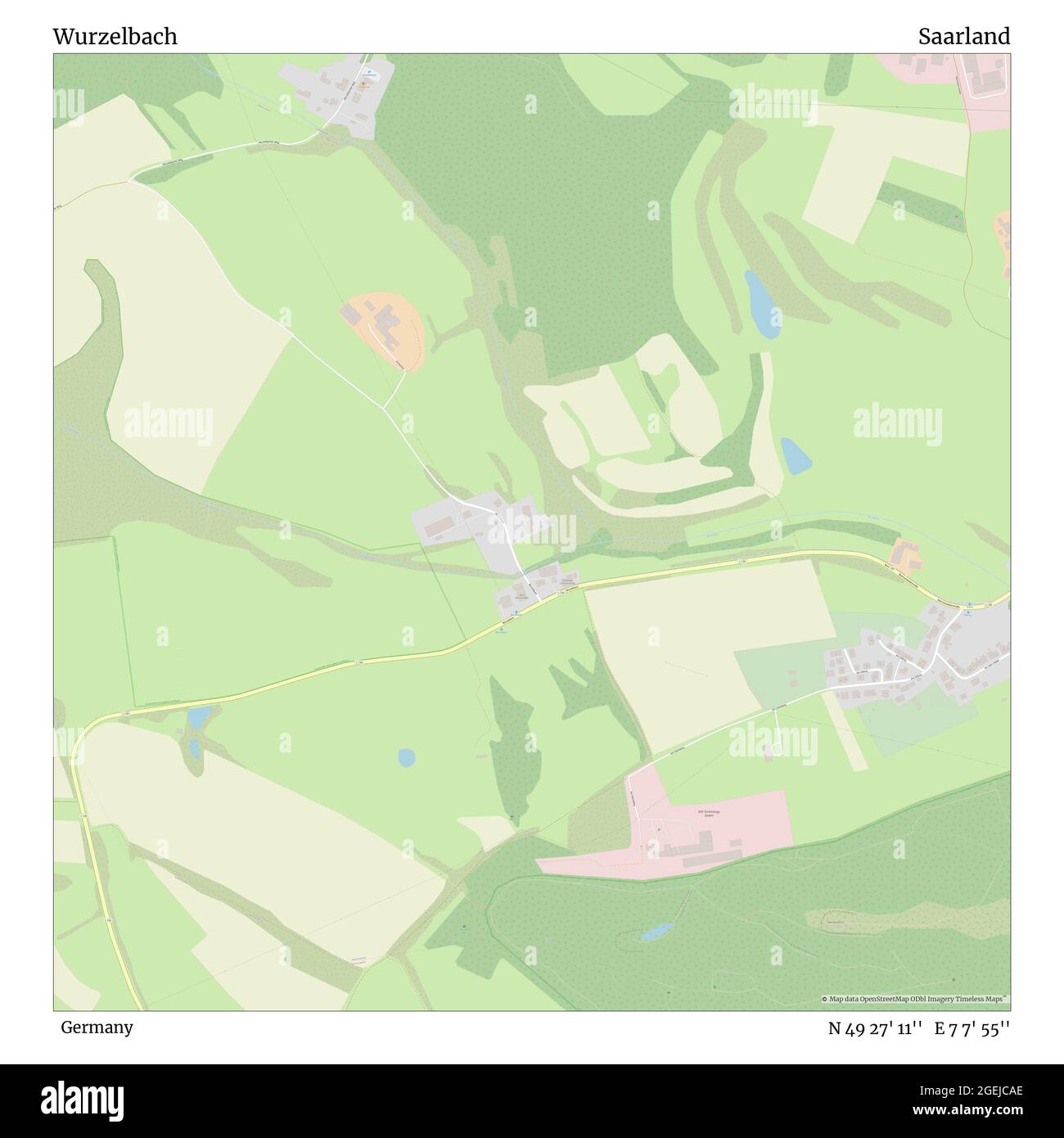 Wurzelbach, Deutschland, Saarland, N 49 27' 11'', E 7 7' 55'', map, Timeless Map veröffentlicht im Jahr 2021. Reisende, Entdecker und Abenteurer wie Florence Nightingale, David Livingstone, Ernest Shackleton, Lewis and Clark und Sherlock Holmes haben sich bei der Planung von Reisen zu den entlegensten Ecken der Welt auf Karten verlassen.Timeless Maps kartiert die meisten Orte auf der Welt und zeigt die Verwirklichung großer Träume Stockfoto