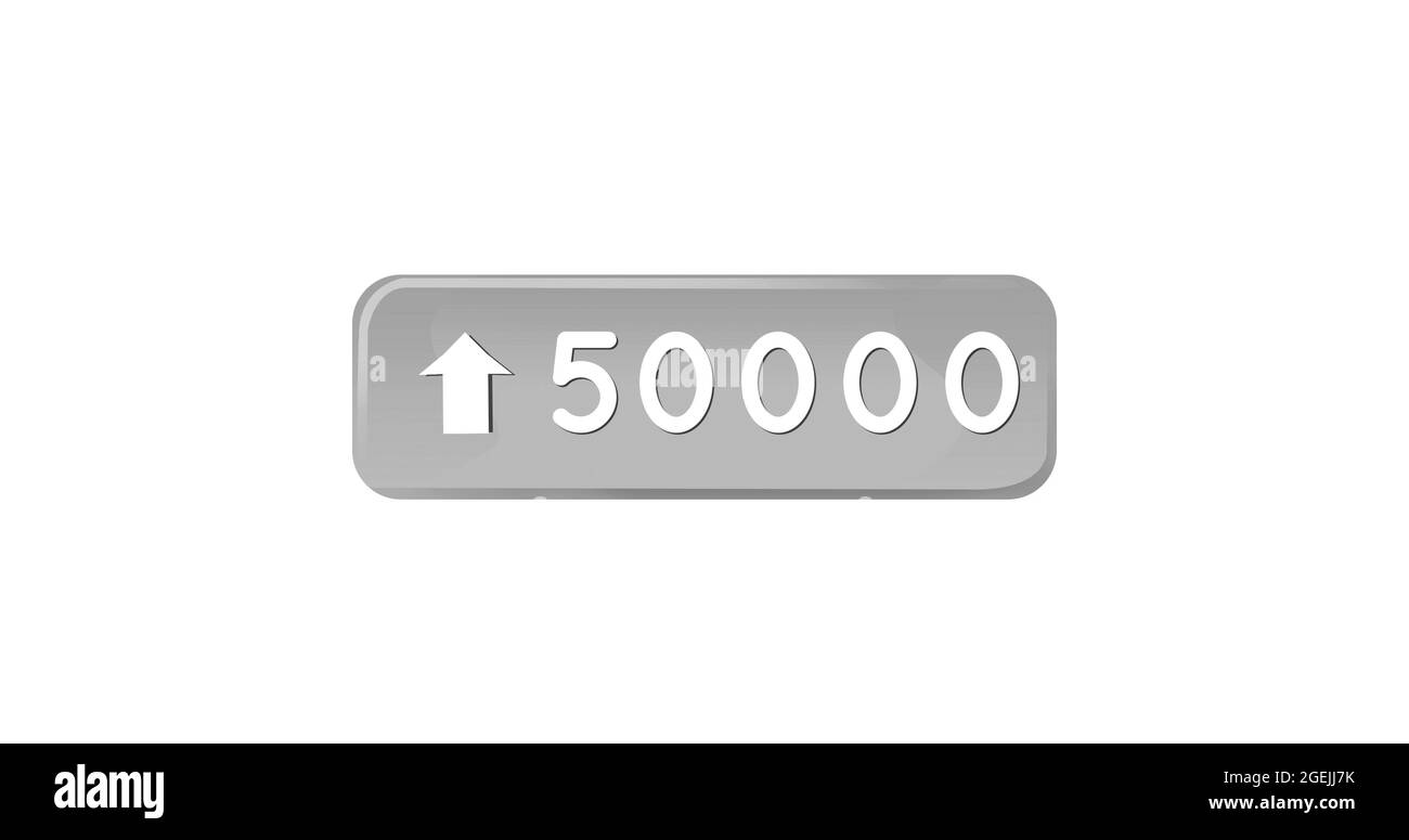 Blue Box mit Zahlen bis 4k Stockfoto