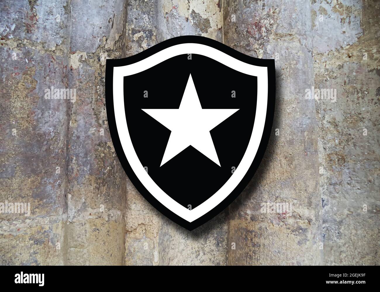 Wappen Fc Botafogo Brasilianischer Fussballverein Rio De Janeiro Holzhintergrund Stockfotografie Alamy