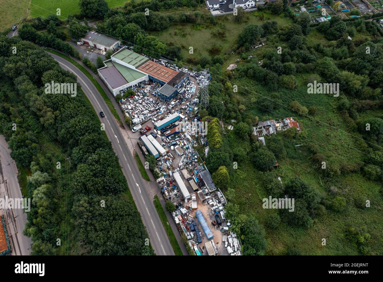 Stoppen Sie den Gestank, Walley's Steinbruch Deponie Silverdale Newcastle Stoke on Trent Aerial Birds Eye Sehen Sie ideale Bilder für Nachrichtenberichte Stockfoto