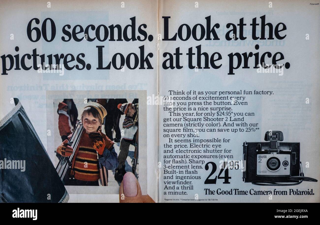 AutomaticVintage Life Magazine Anzeige, Ausgabe 17 November 1972, USA Stockfoto