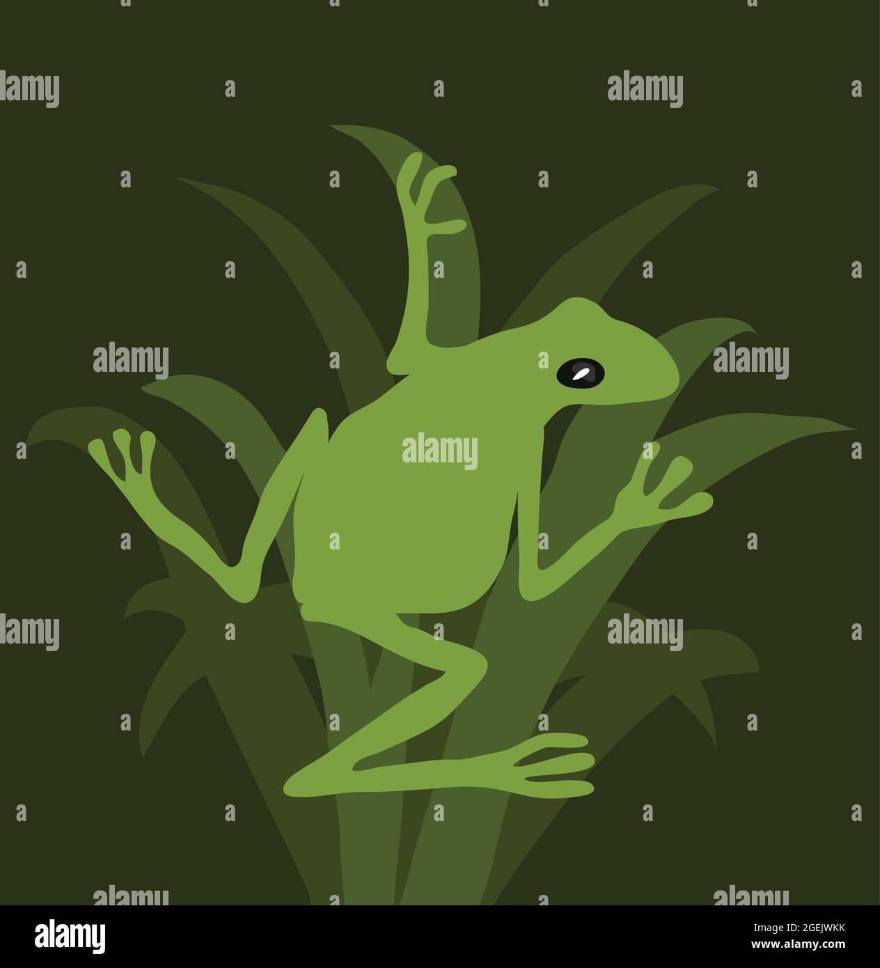 Kleiner grüner Frosch Clip Art Stock Vektor