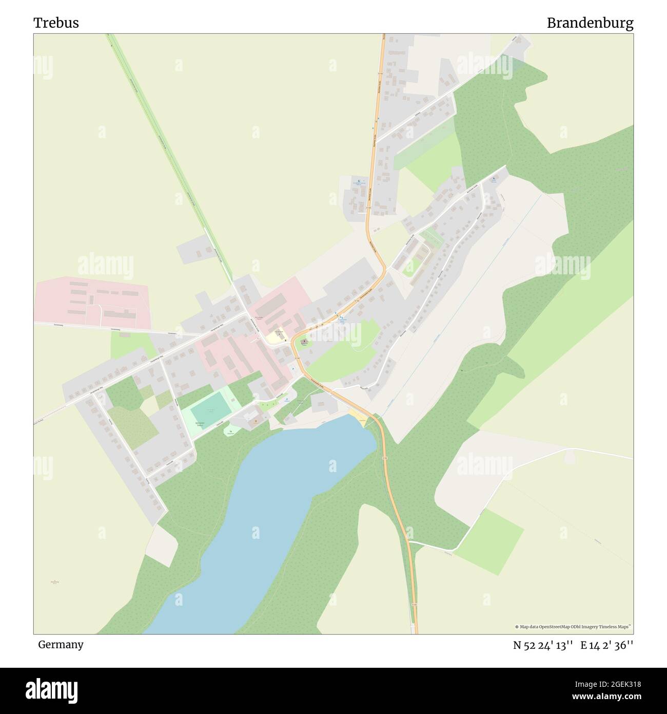 Trebus, Brandenburg, Deutschland, N 52 24' 13'', E 14 2' 36'', Karte, Timeless Map veröffentlicht 2021. Reisende, Entdecker und Abenteurer wie Florence Nightingale, David Livingstone, Ernest Shackleton, Lewis and Clark und Sherlock Holmes haben sich bei der Planung von Reisen zu den entlegensten Ecken der Welt auf Karten verlassen.Timeless Maps kartiert die meisten Orte auf der Welt und zeigt die Verwirklichung großer Träume. Stockfoto