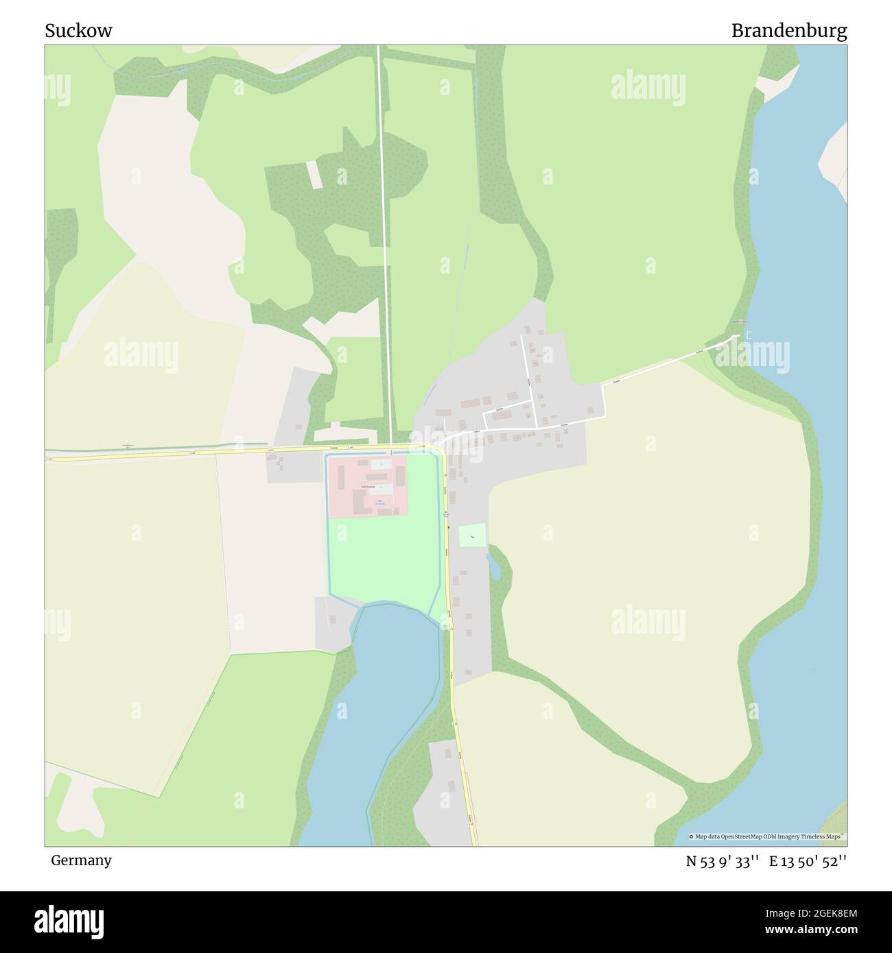 Suckow, Deutschland, Brandenburg, N 53 9' 33'', E 13 50' 52'', Karte, Timeless Map veröffentlicht 2021. Reisende, Entdecker und Abenteurer wie Florence Nightingale, David Livingstone, Ernest Shackleton, Lewis and Clark und Sherlock Holmes haben sich bei der Planung von Reisen zu den entlegensten Ecken der Welt auf Karten verlassen.Timeless Maps kartiert die meisten Orte auf der Welt und zeigt die Verwirklichung großer Träume Stockfoto