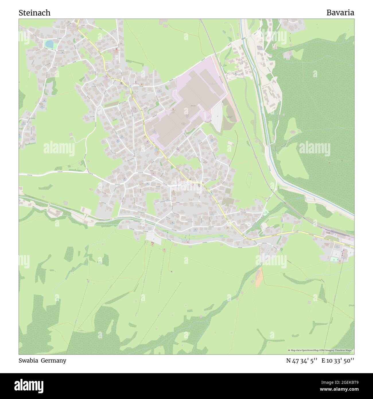 Steinach, Schwaben, Deutschland, Bayern, N 47 34' 5'', E 10 33' 50'', Karte, Timeless Map veröffentlicht 2021. Reisende, Entdecker und Abenteurer wie Florence Nightingale, David Livingstone, Ernest Shackleton, Lewis and Clark und Sherlock Holmes haben sich bei der Planung von Reisen zu den entlegensten Ecken der Welt auf Karten verlassen.Timeless Maps kartiert die meisten Orte auf der Welt und zeigt die Verwirklichung großer Träume Stockfoto