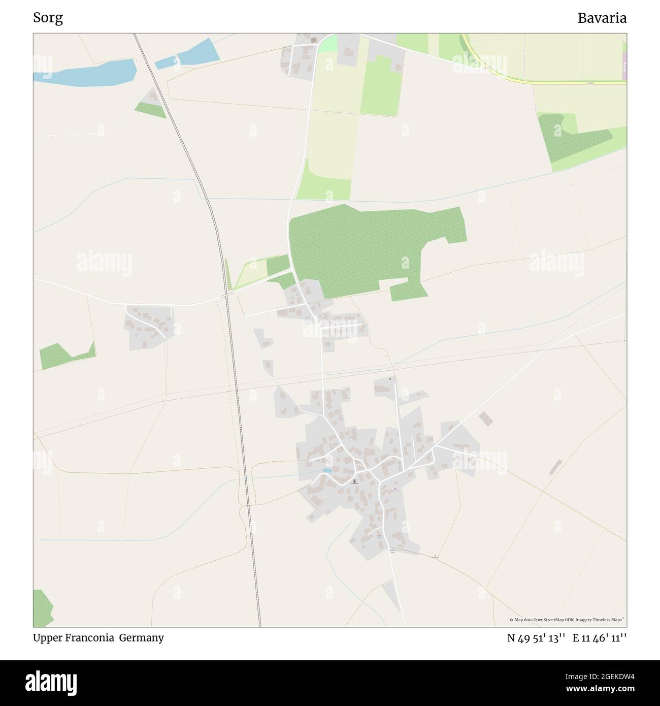 Sorg, Oberfranken, Deutschland, Bayern, N 49 51' 13'', E 11 46' 11'', Karte, Timeless Map veröffentlicht 2021. Reisende, Entdecker und Abenteurer wie Florence Nightingale, David Livingstone, Ernest Shackleton, Lewis and Clark und Sherlock Holmes haben sich bei der Planung von Reisen zu den entlegensten Ecken der Welt auf Karten verlassen.Timeless Maps kartiert die meisten Orte auf der Welt und zeigt die Verwirklichung großer Träume Stockfoto