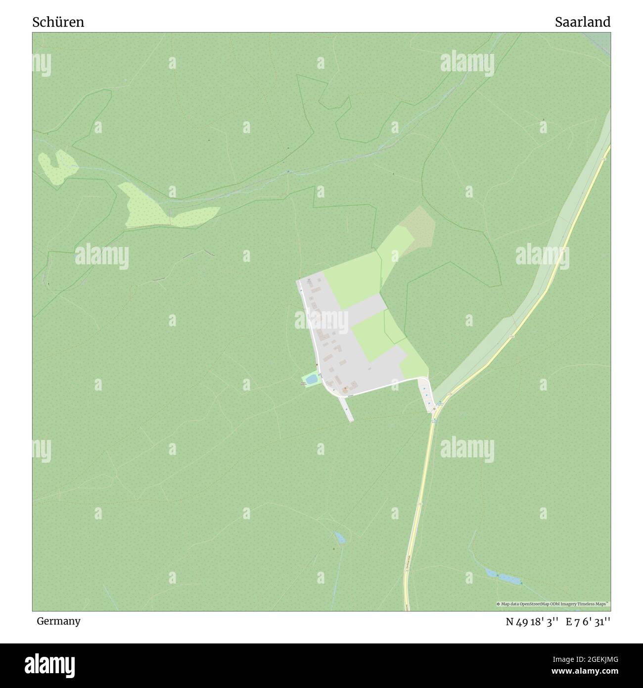 Schüren, Deutschland, Saarland, N 49 18' 3'', E 7 6' 31'', map, Timeless Map veröffentlicht 2021. Reisende, Entdecker und Abenteurer wie Florence Nightingale, David Livingstone, Ernest Shackleton, Lewis and Clark und Sherlock Holmes haben sich bei der Planung von Reisen zu den entlegensten Ecken der Welt auf Karten verlassen.Timeless Maps kartiert die meisten Orte auf der Welt und zeigt die Verwirklichung großer Träume Stockfoto