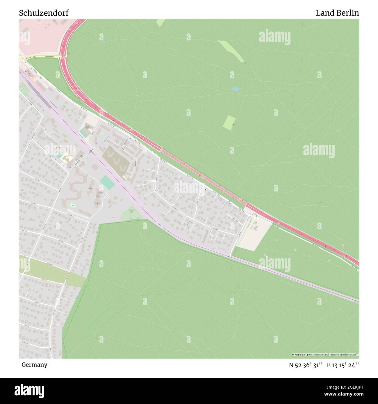 Schulzendorf, Deutschland, Land Berlin, N 52 36' 31'', E 13 15' 24'', Karte, Timeless Map veröffentlicht 2021. Reisende, Entdecker und Abenteurer wie Florence Nightingale, David Livingstone, Ernest Shackleton, Lewis and Clark und Sherlock Holmes haben sich bei der Planung von Reisen zu den entlegensten Ecken der Welt auf Karten verlassen.Timeless Maps kartiert die meisten Orte auf der Welt und zeigt die Verwirklichung großer Träume Stockfoto