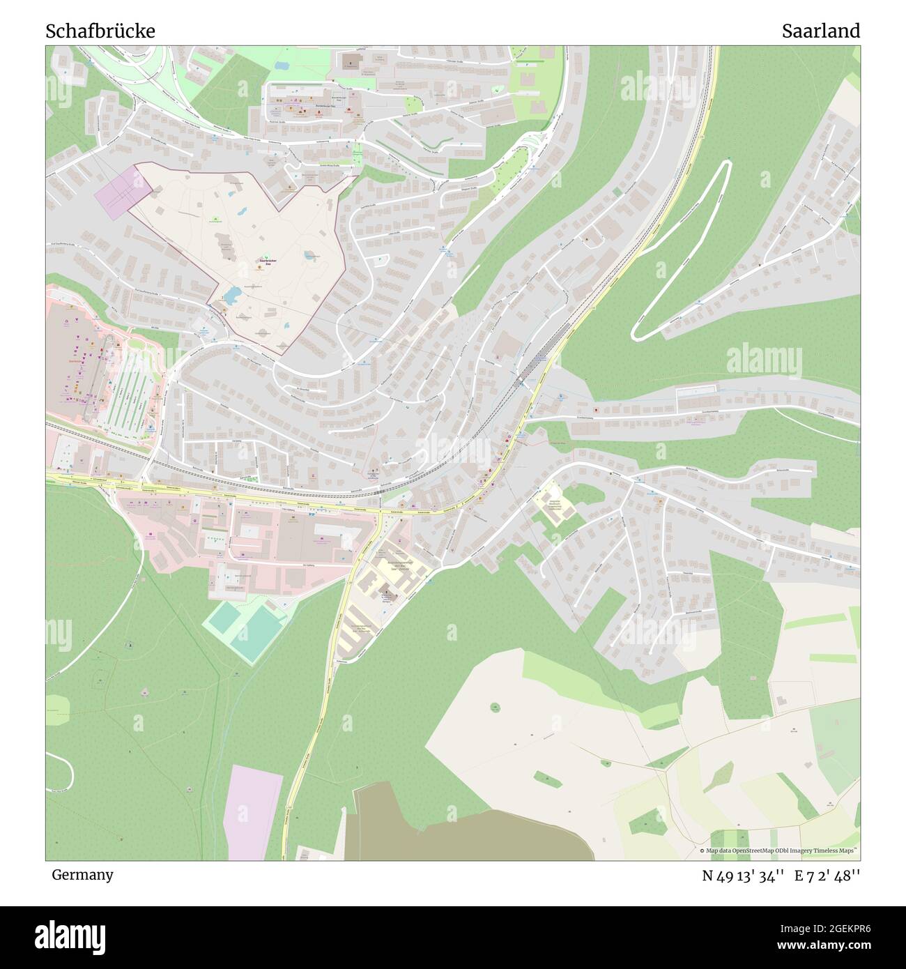 Schafbrücke, Deutschland, Saarland, N 49 13' 34'', E 7 2' 48'', Karte, Timeless Map veröffentlicht 2021. Reisende, Entdecker und Abenteurer wie Florence Nightingale, David Livingstone, Ernest Shackleton, Lewis and Clark und Sherlock Holmes haben sich bei der Planung von Reisen zu den entlegensten Ecken der Welt auf Karten verlassen.Timeless Maps kartiert die meisten Orte auf der Welt und zeigt die Verwirklichung großer Träume Stockfoto