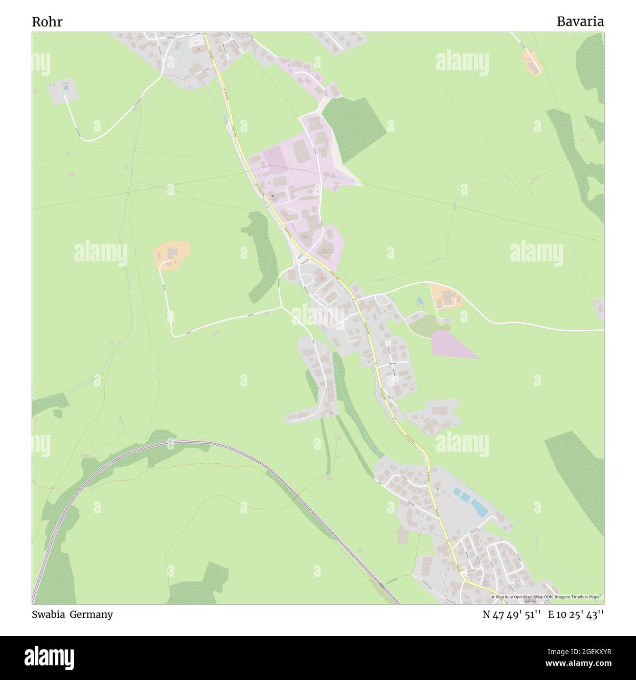 Rohr, Schwaben, Deutschland, Bayern, N 47 49' 51'', E 10 25' 43'', Karte, Timeless Map veröffentlicht 2021. Reisende, Entdecker und Abenteurer wie Florence Nightingale, David Livingstone, Ernest Shackleton, Lewis and Clark und Sherlock Holmes haben sich bei der Planung von Reisen zu den entlegensten Ecken der Welt auf Karten verlassen.Timeless Maps kartiert die meisten Orte auf der Welt und zeigt die Verwirklichung großer Träume Stockfoto