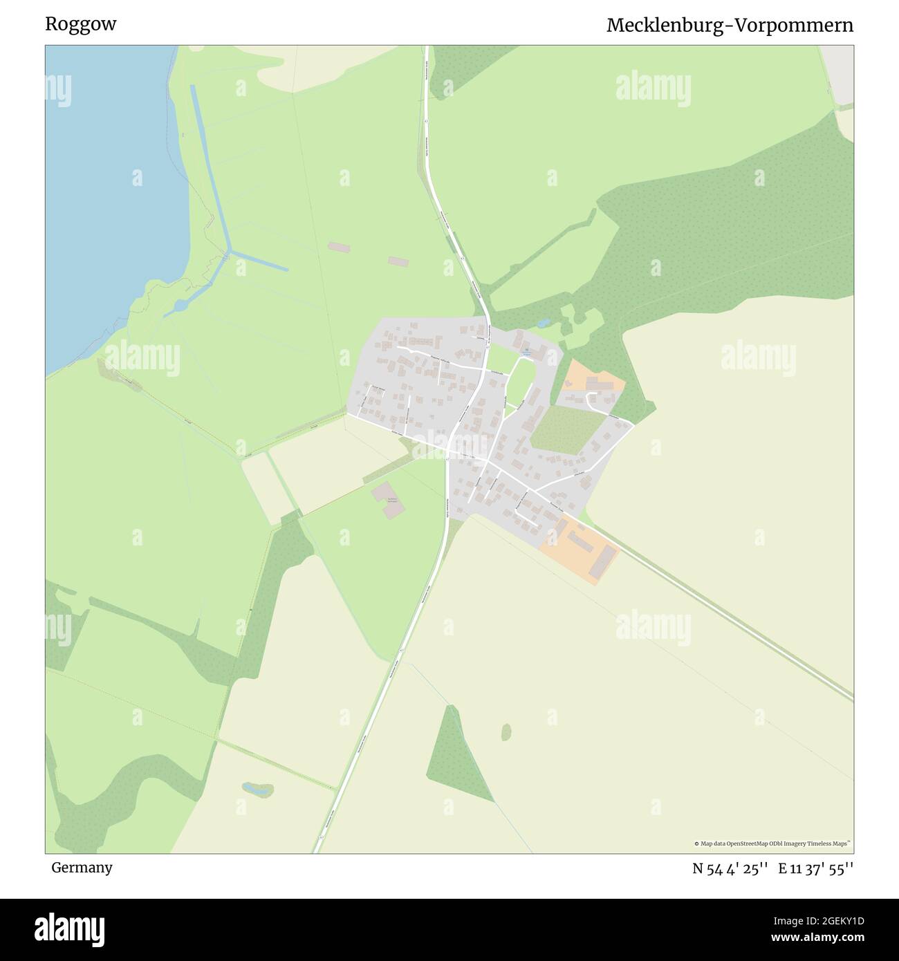 Roggow, Deutschland, Mecklenburg-Vorpommern, N 54 4' 25'', E 11 37' 55'', Karte, Timeless Map veröffentlicht im Jahr 2021. Reisende, Entdecker und Abenteurer wie Florence Nightingale, David Livingstone, Ernest Shackleton, Lewis and Clark und Sherlock Holmes haben sich bei der Planung von Reisen zu den entlegensten Ecken der Welt auf Karten verlassen.Timeless Maps kartiert die meisten Orte auf der Welt und zeigt die Verwirklichung großer Träume Stockfoto