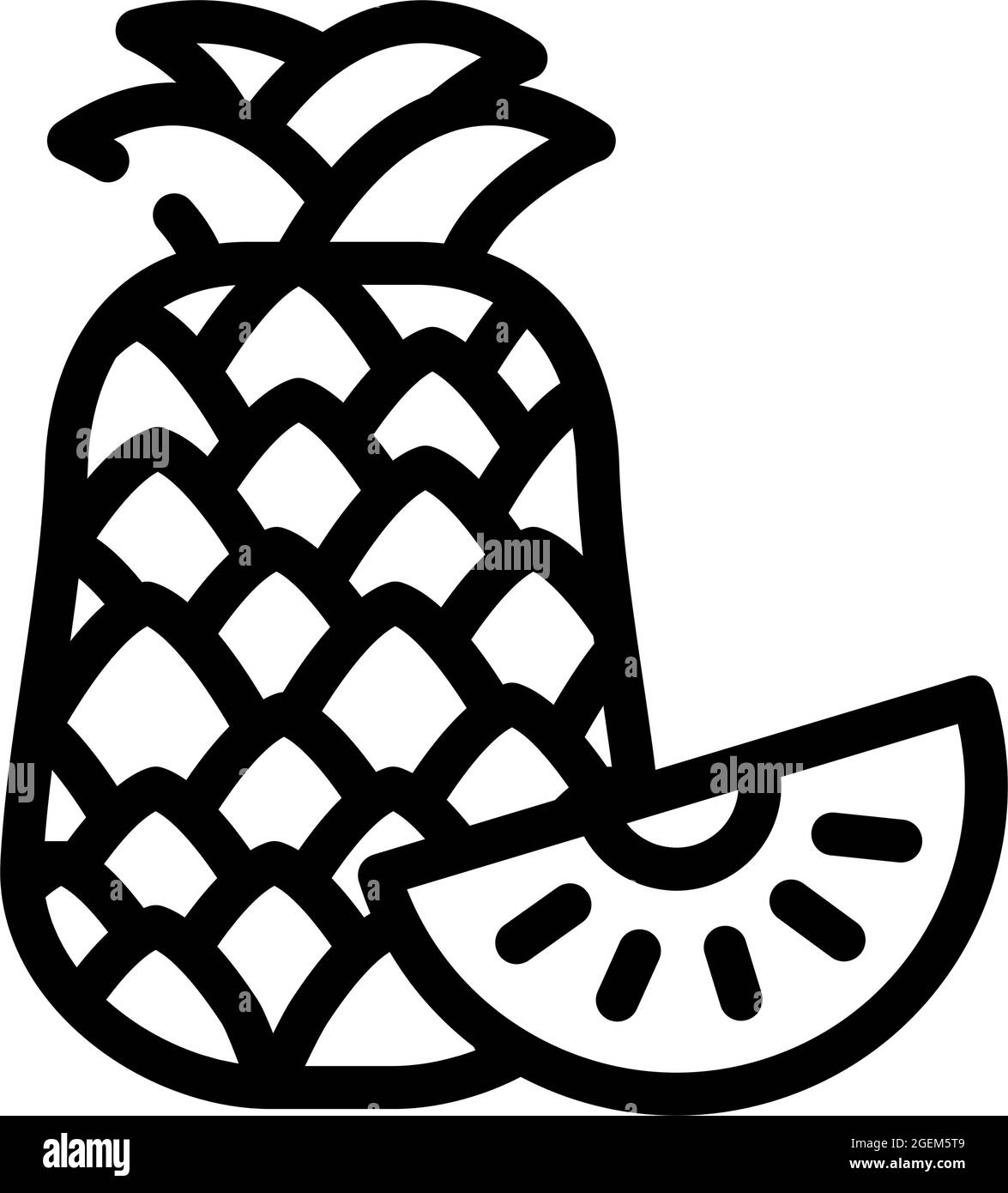 Ananas Obst Linie Symbol Vektor-Illustration Stock Vektor