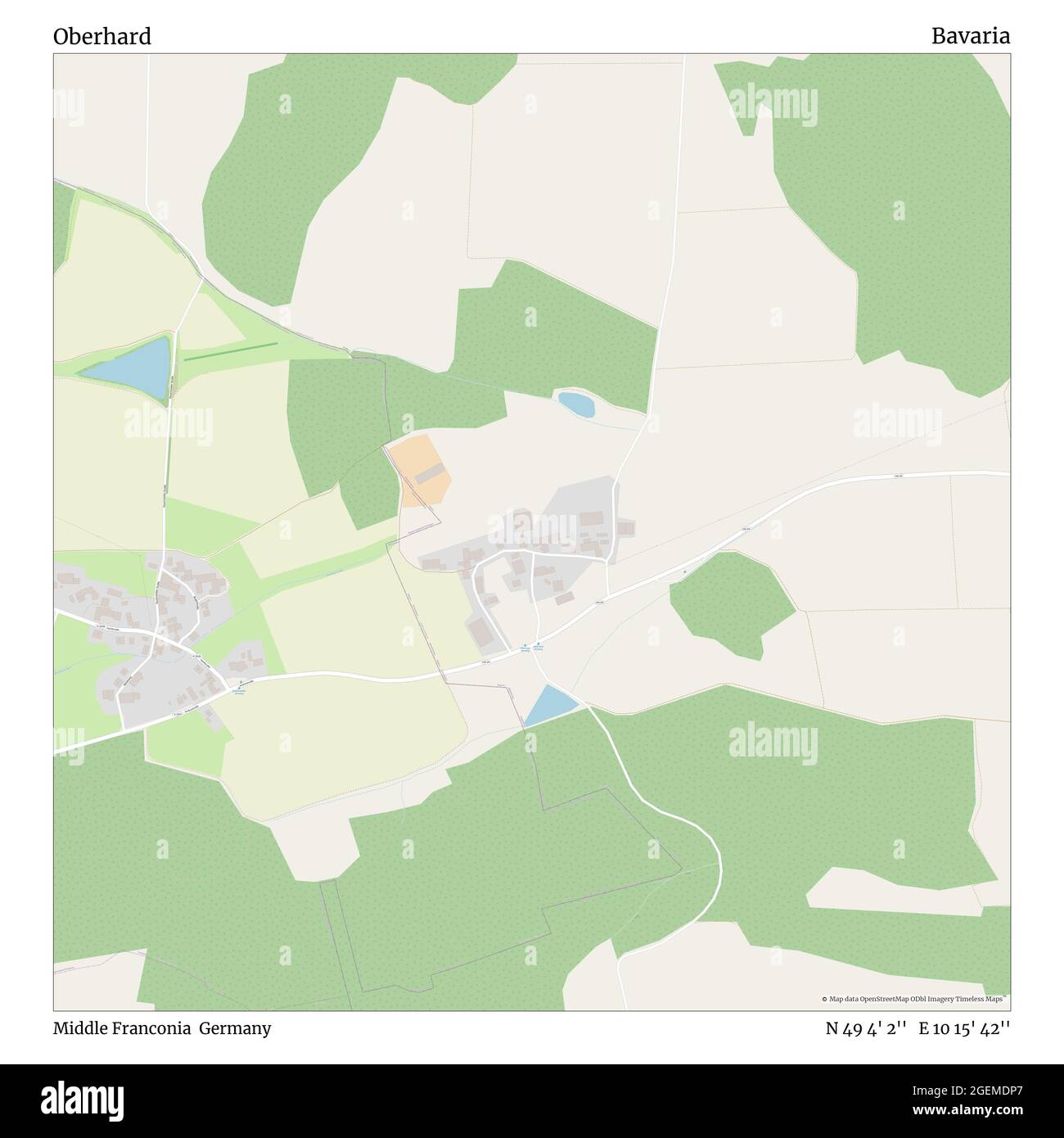 Oberhard, Mittelfranken, Deutschland, Bayern, N 49 4' 2'', E 10 15' 42'', Karte, Timeless Map veröffentlicht 2021. Reisende, Entdecker und Abenteurer wie Florence Nightingale, David Livingstone, Ernest Shackleton, Lewis and Clark und Sherlock Holmes haben sich bei der Planung von Reisen zu den entlegensten Ecken der Welt auf Karten verlassen.Timeless Maps kartiert die meisten Orte auf der Welt und zeigt die Verwirklichung großer Träume Stockfoto