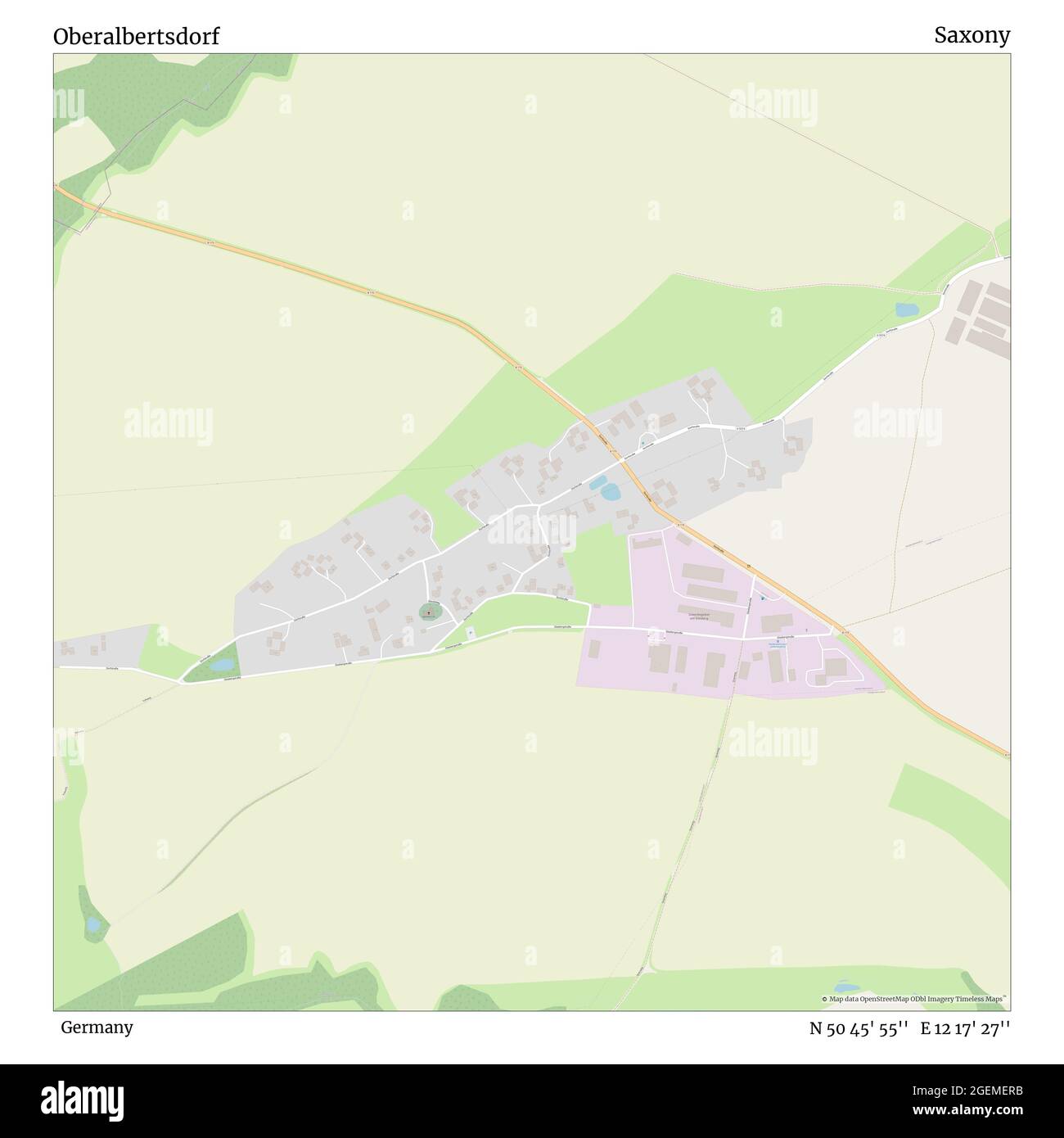 Oberalbertsdorf, Deutschland, Sachsen, N 50 45' 55'', E 12 17' 27'', Karte, Timeless Map veröffentlicht 2021. Reisende, Entdecker und Abenteurer wie Florence Nightingale, David Livingstone, Ernest Shackleton, Lewis and Clark und Sherlock Holmes haben sich bei der Planung von Reisen zu den entlegensten Ecken der Welt auf Karten verlassen.Timeless Maps kartiert die meisten Orte auf der Welt und zeigt die Verwirklichung großer Träume Stockfoto