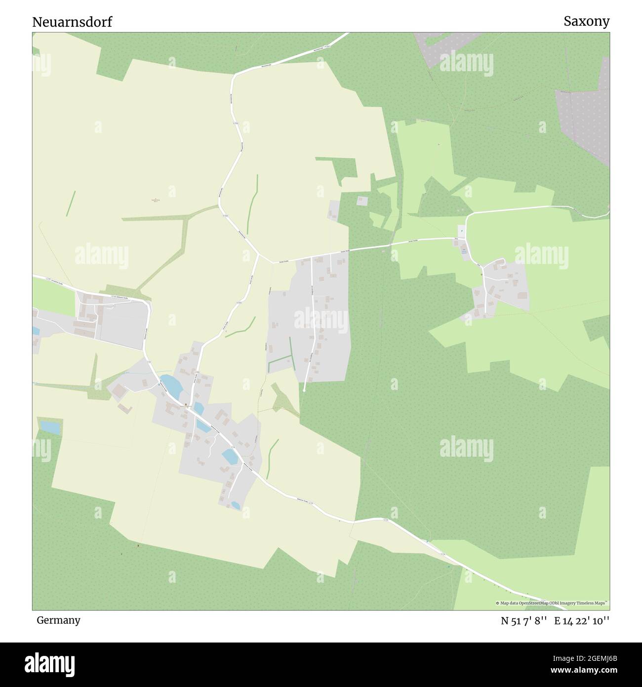 Neuarnsdorf, Deutschland, Sachsen, N 51 7' 8'', E 14 22' 10'', Karte, Timeless Map veröffentlicht 2021. Reisende, Entdecker und Abenteurer wie Florence Nightingale, David Livingstone, Ernest Shackleton, Lewis and Clark und Sherlock Holmes haben sich bei der Planung von Reisen zu den entlegensten Ecken der Welt auf Karten verlassen.Timeless Maps kartiert die meisten Orte auf der Welt und zeigt die Verwirklichung großer Träume Stockfoto