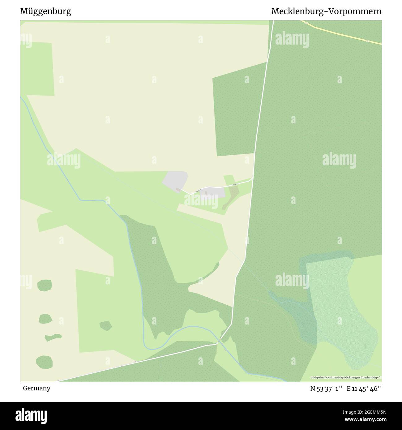 Müggenburg, Deutschland, Mecklenburg-Vorpommern, N 53 37' 1'', E 11 45' 46'', Karte, Timeless Map veröffentlicht im Jahr 2021. Reisende, Entdecker und Abenteurer wie Florence Nightingale, David Livingstone, Ernest Shackleton, Lewis and Clark und Sherlock Holmes haben sich bei der Planung von Reisen zu den entlegensten Ecken der Welt auf Karten verlassen.Timeless Maps kartiert die meisten Orte auf der Welt und zeigt die Verwirklichung großer Träume Stockfoto