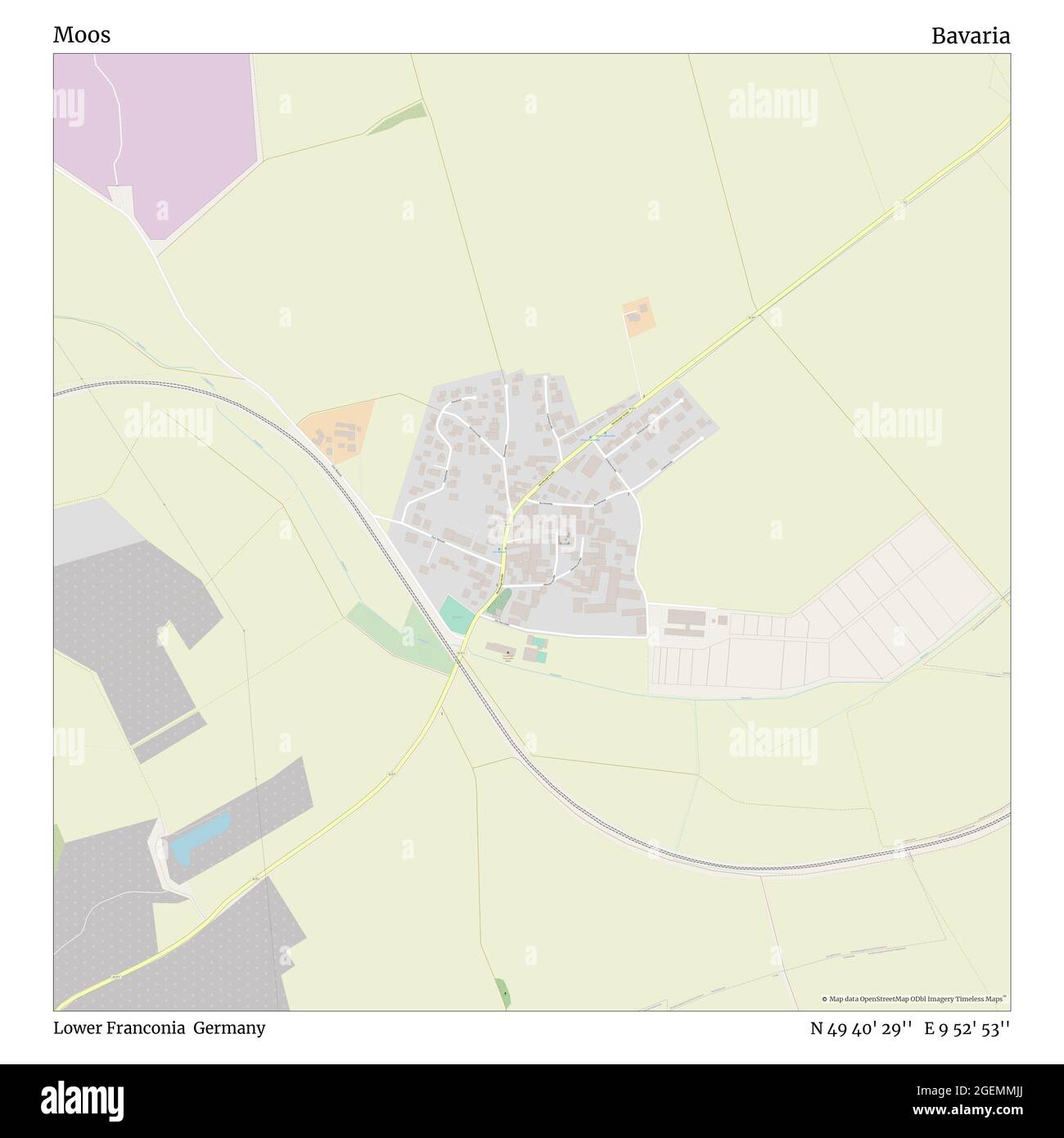 Moos, Unterfranken, Deutschland, Bayern, N 49 40' 29'', E 9 52' 53'', Karte, Timeless Map veröffentlicht 2021. Reisende, Entdecker und Abenteurer wie Florence Nightingale, David Livingstone, Ernest Shackleton, Lewis and Clark und Sherlock Holmes haben sich bei der Planung von Reisen zu den entlegensten Ecken der Welt auf Karten verlassen.Timeless Maps kartiert die meisten Orte auf der Welt und zeigt die Verwirklichung großer Träume Stockfoto