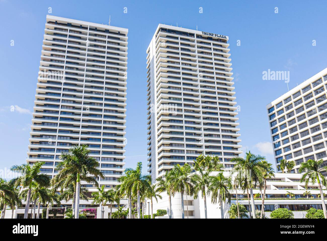 West Palm Beach Florida, Trump Plaza Luxus-Eigentumswohnung, Wohnapartment Wohnung Wohnungen Hochhäuser Türme, Stockfoto