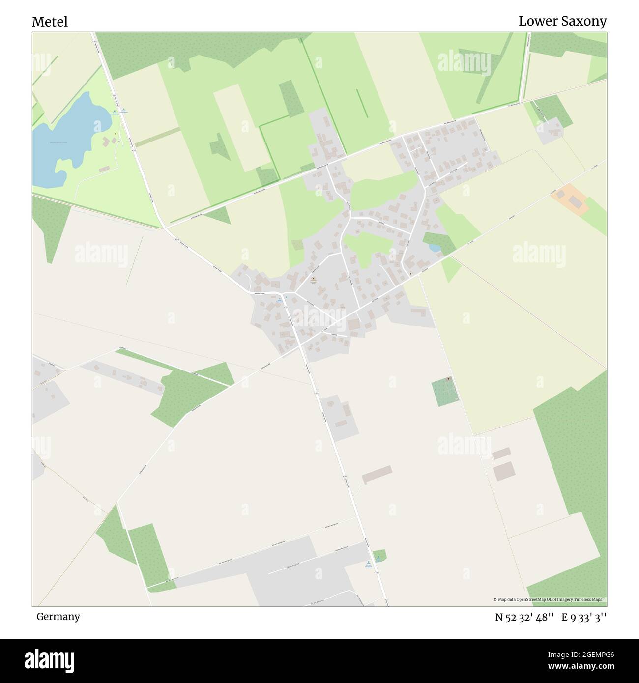 Metel, Deutschland, Niedersachsen, N 52 32' 48'', E 9 33' 3'', Karte, Timeless Map veröffentlicht 2021. Reisende, Entdecker und Abenteurer wie Florence Nightingale, David Livingstone, Ernest Shackleton, Lewis and Clark und Sherlock Holmes haben sich bei der Planung von Reisen zu den entlegensten Ecken der Welt auf Karten verlassen.Timeless Maps kartiert die meisten Orte auf der Welt und zeigt die Verwirklichung großer Träume Stockfoto