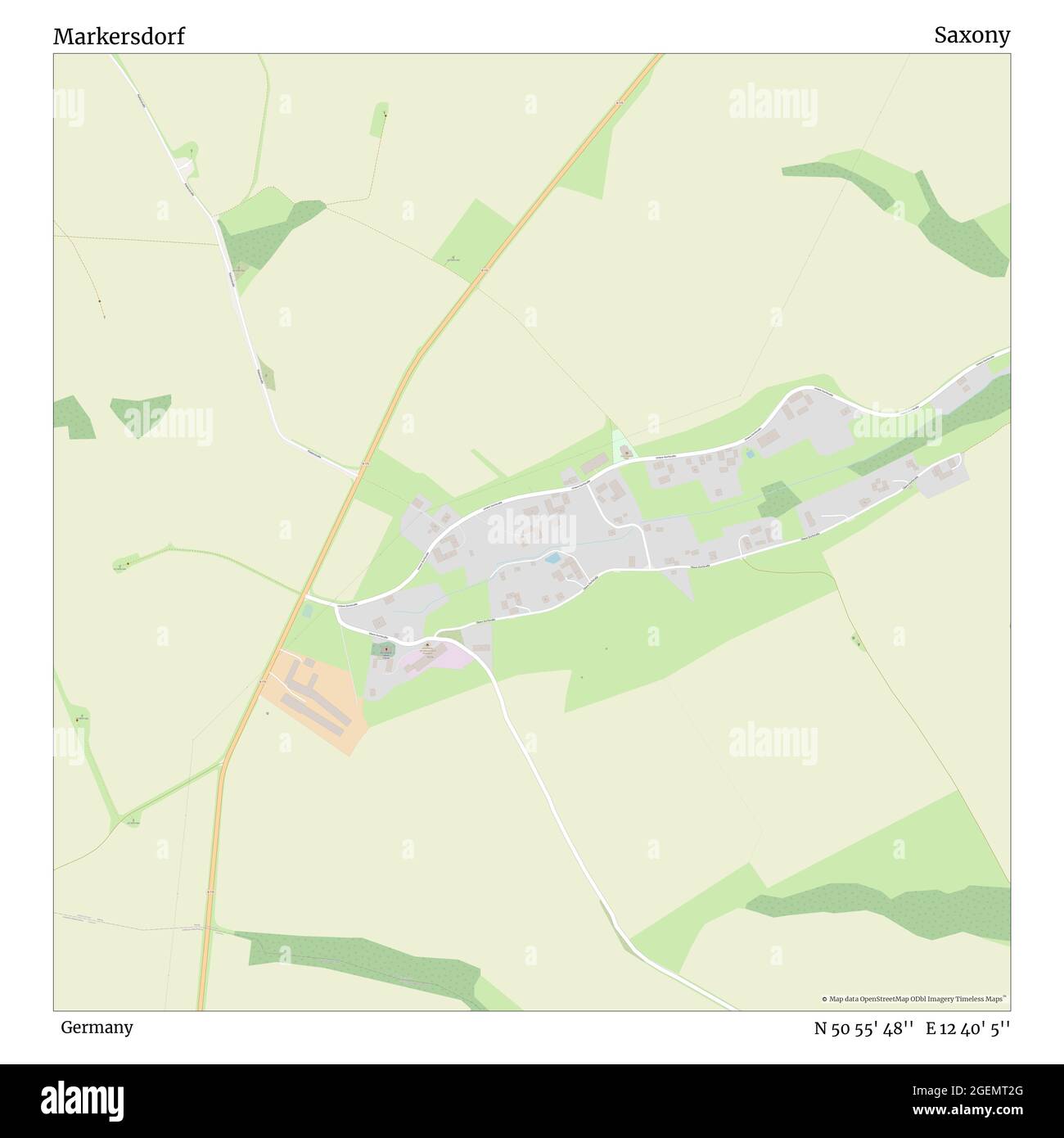 Markersdorf, Deutschland, Sachsen, N 50 55' 48'', E 12 40' 5'', Karte
