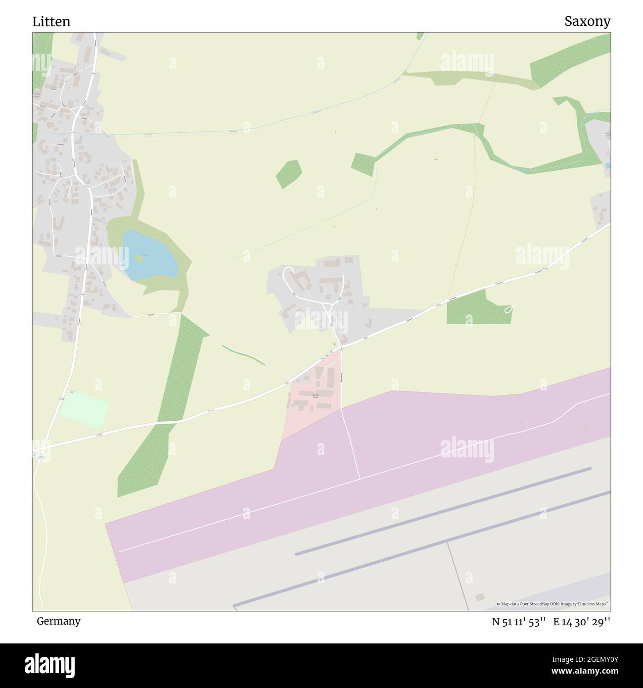 Litten, Deutschland, Sachsen, N 51 11' 53'', E 14 30' 29'', Karte, Timeless Map veröffentlicht 2021. Reisende, Entdecker und Abenteurer wie Florence Nightingale, David Livingstone, Ernest Shackleton, Lewis and Clark und Sherlock Holmes haben sich bei der Planung von Reisen zu den entlegensten Ecken der Welt auf Karten verlassen.Timeless Maps kartiert die meisten Orte auf der Welt und zeigt die Verwirklichung großer Träume Stockfoto