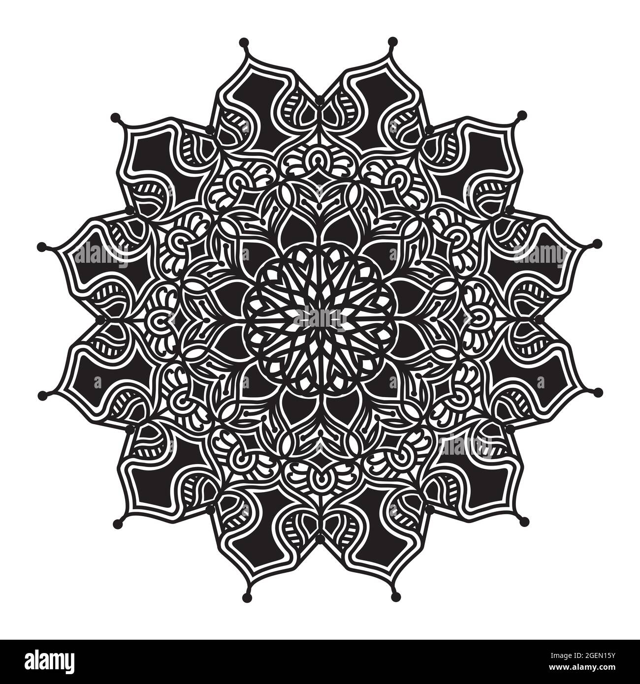 Ethnische Meditation entspannen Mandala Kunst-Design mit floralen ornamental wiederholen dekorativen Hintergrund Illustration Stock Vektor