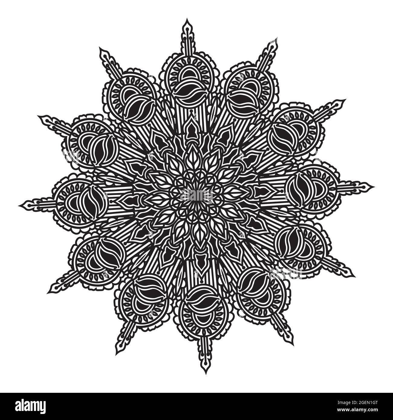 Ethnische Meditation entspannen Mandala Kunst-Design mit floralen ornamental wiederholen dekorativen Hintergrund Illustration Stock Vektor